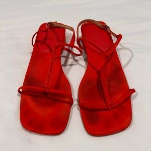 Urban Outfitters red strap sandals size 7